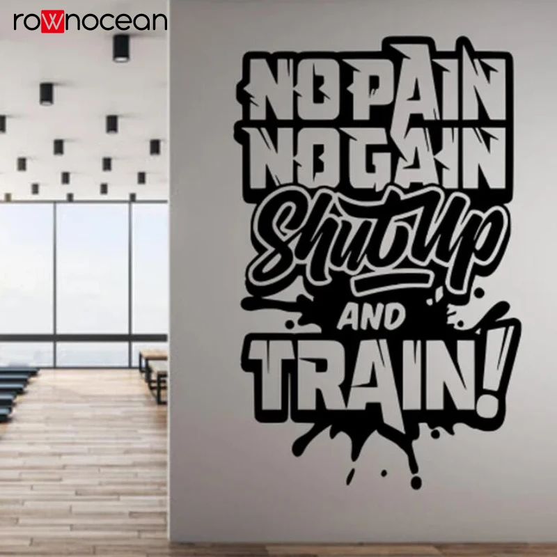 Home Gym Furniture - Stiker dinding Slogan kebugaran GYM kupluk
