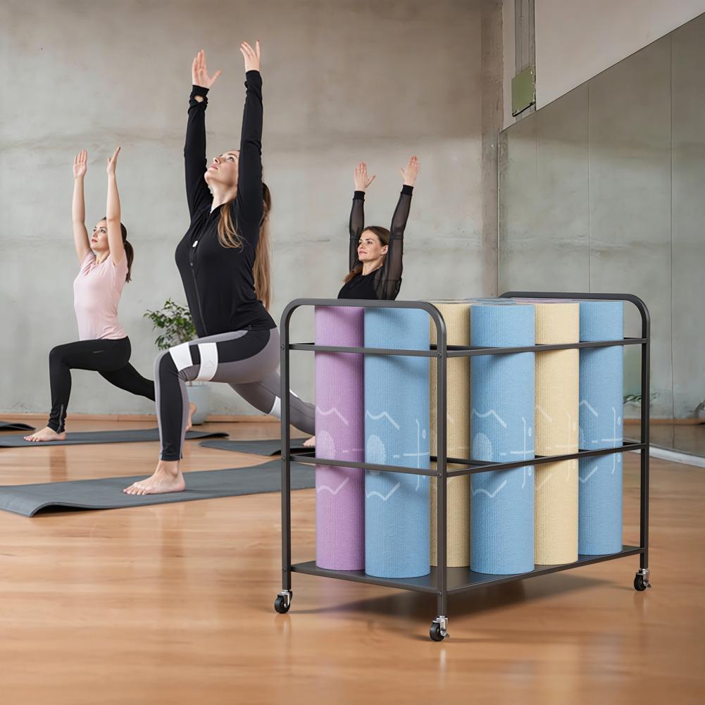 Home Gym Yoga Mat Storage - Rak Penyimpanan Matras Yoga dengan Roda,