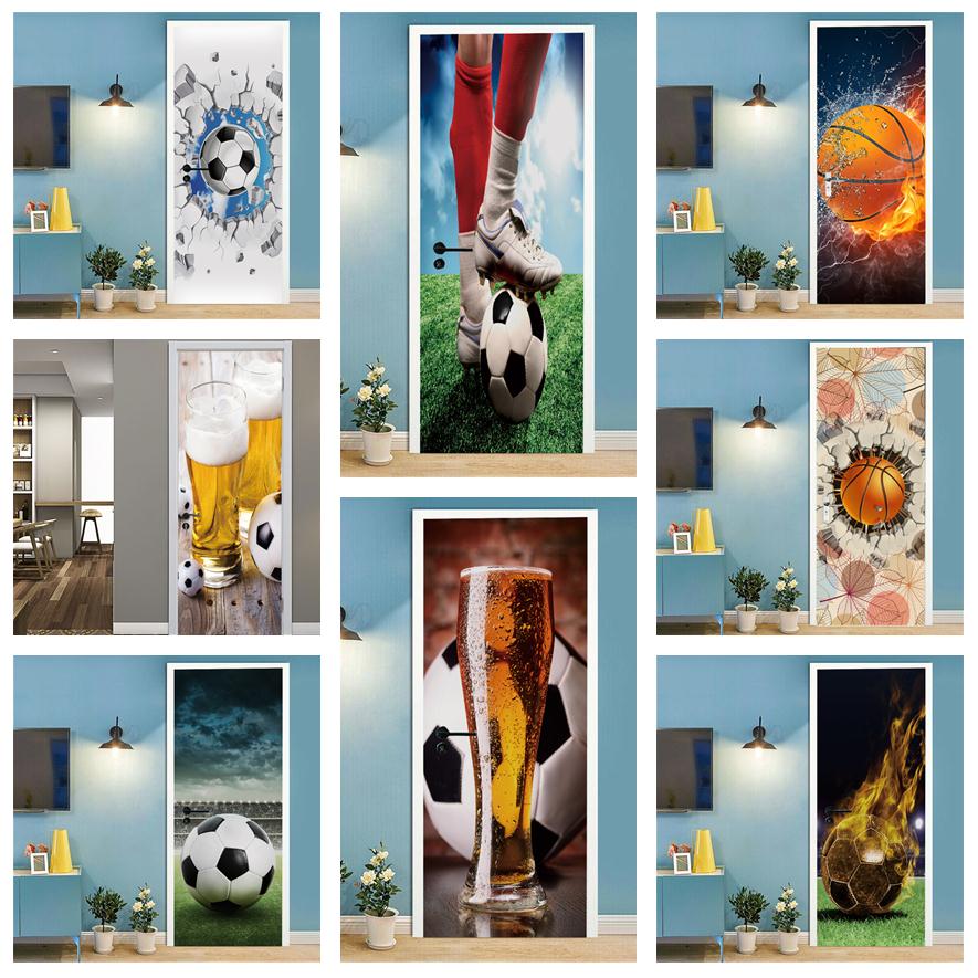 Home Gym Decor - Kertas Dinding 3D Bola Basket Stiker