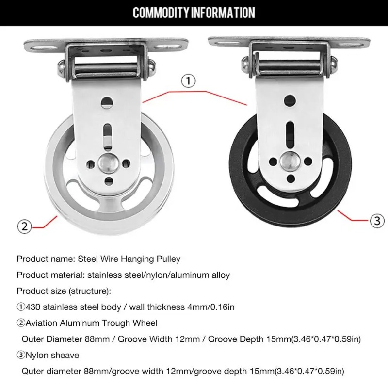 Pulley Home Gym - Roda Katrol Baja Anti Karat yang