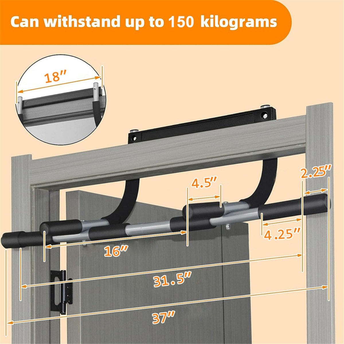 ABST Wall Mounted Pull Up Bar  - Chin Up Doorframe ulasan dan harga