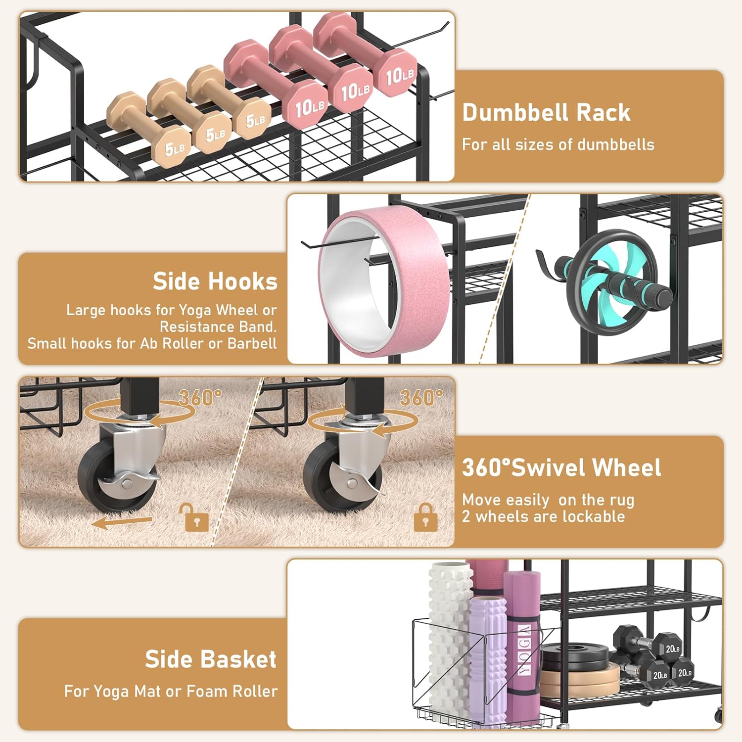 Penyimpanan Peralatan Gym Ruma - Home Gym Kettlebells ulasan dan harga