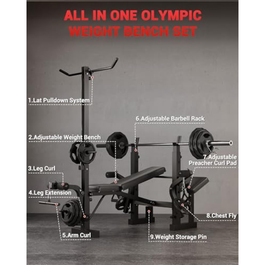 Set Bangku Angkat Beban Lipat  - Home Gym Lat Pulldown ulasan dan harga