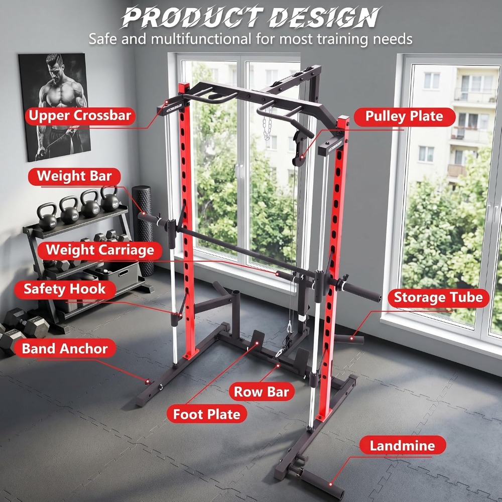 Rak Power Smith All-in-One den - Home Gym Lat Pulldown ulasan dan harga