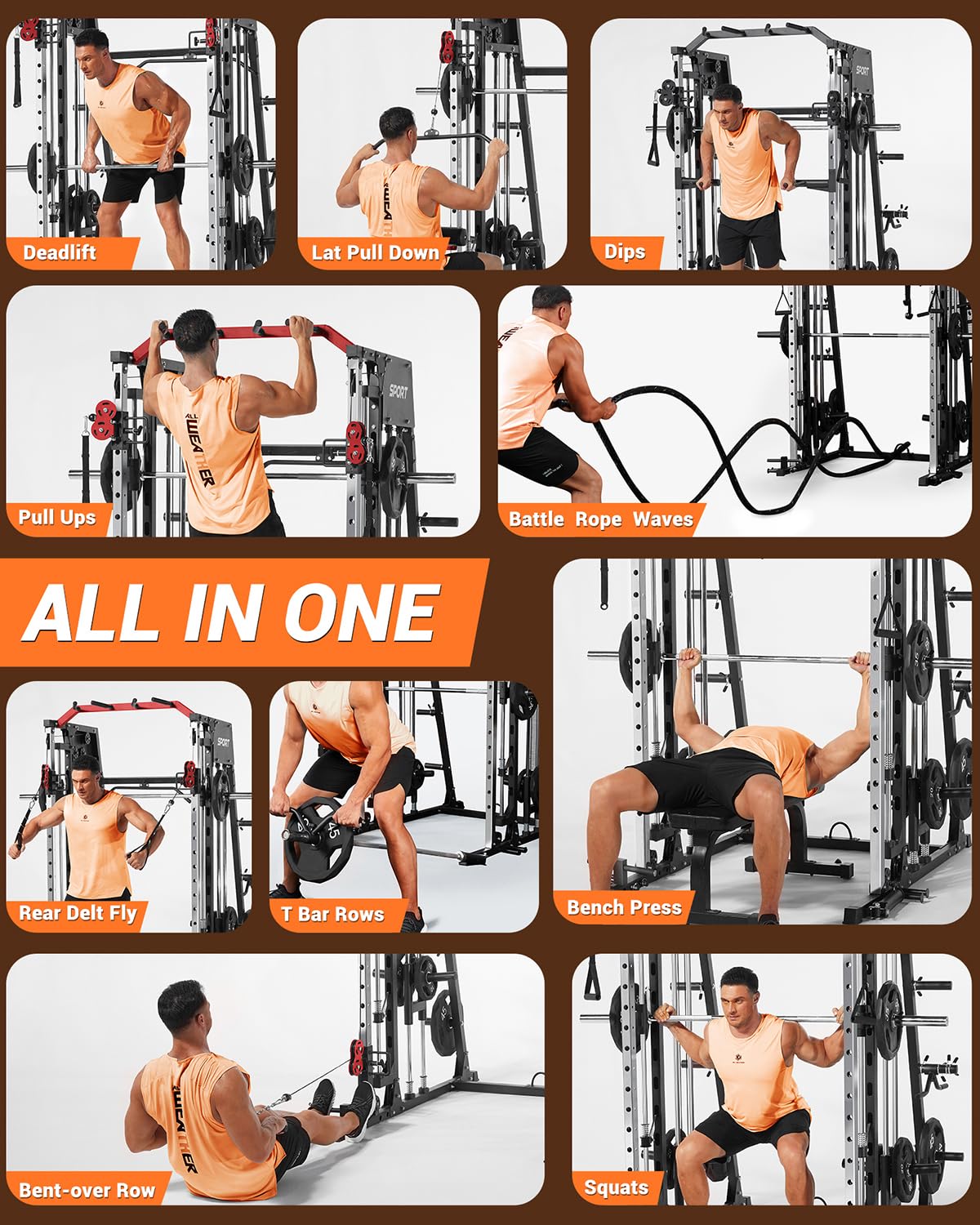Gym Rumah All in One Smith Mac - Home Gym Lat Pulldown ulasan dan harga