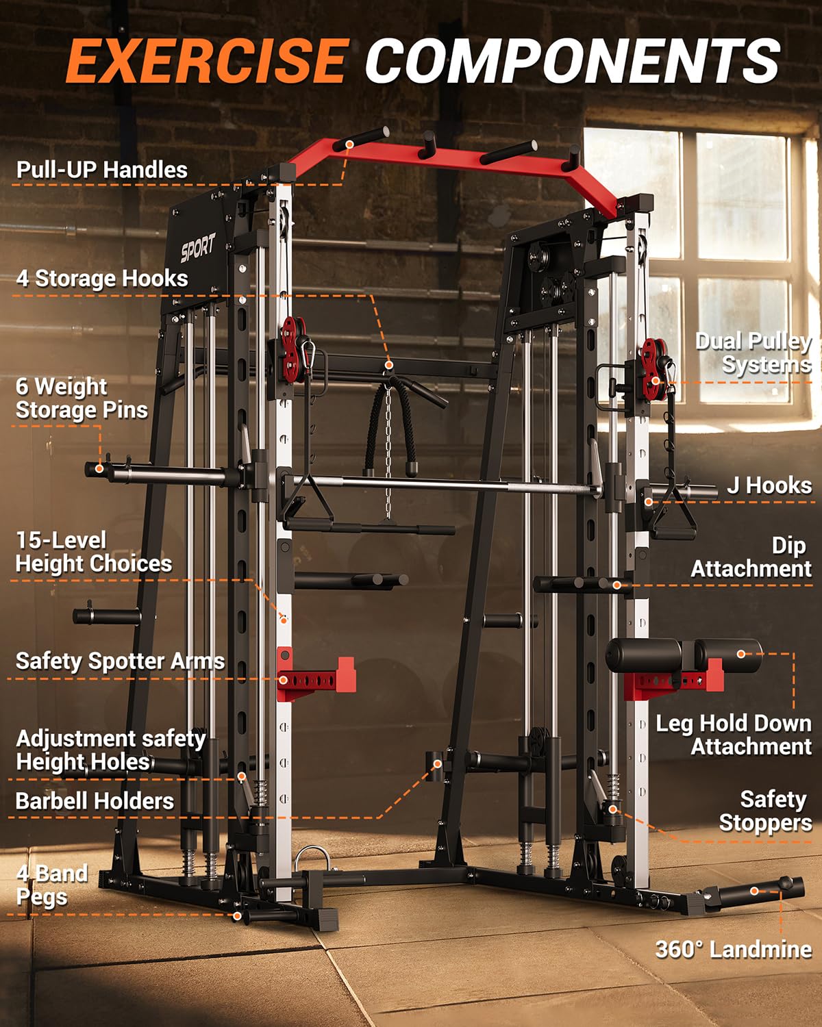Gym Rumah All in One Smith Mac - Home Gym Lat Pulldown ulasan dan harga