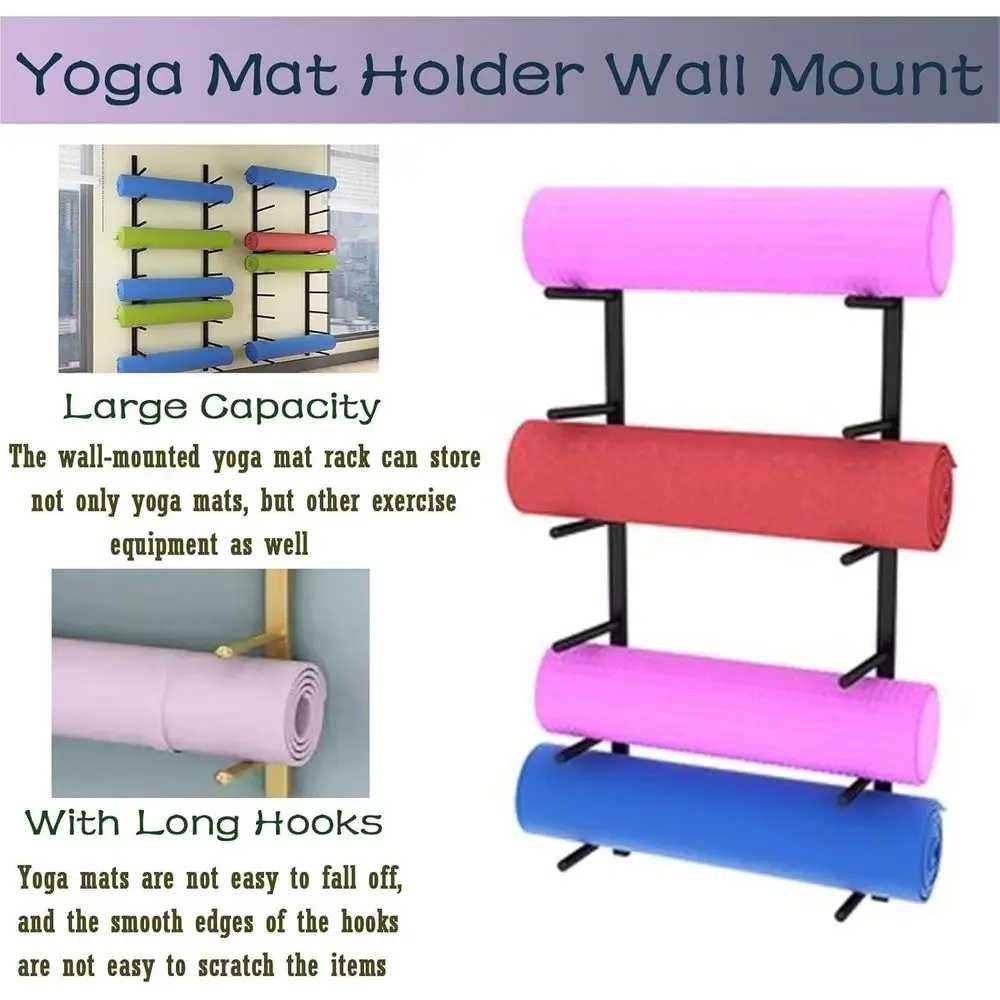 Rak Matras Yoga Logam yang Dip - Home Gym Yoga Mat Storage ulasan dan harga