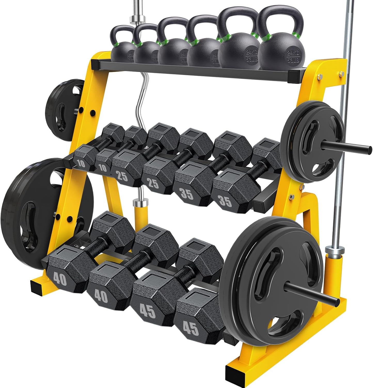 Rak Dumbbell Tiga Tingkat Heav - Home Gym Kettlebells ulasan dan harga