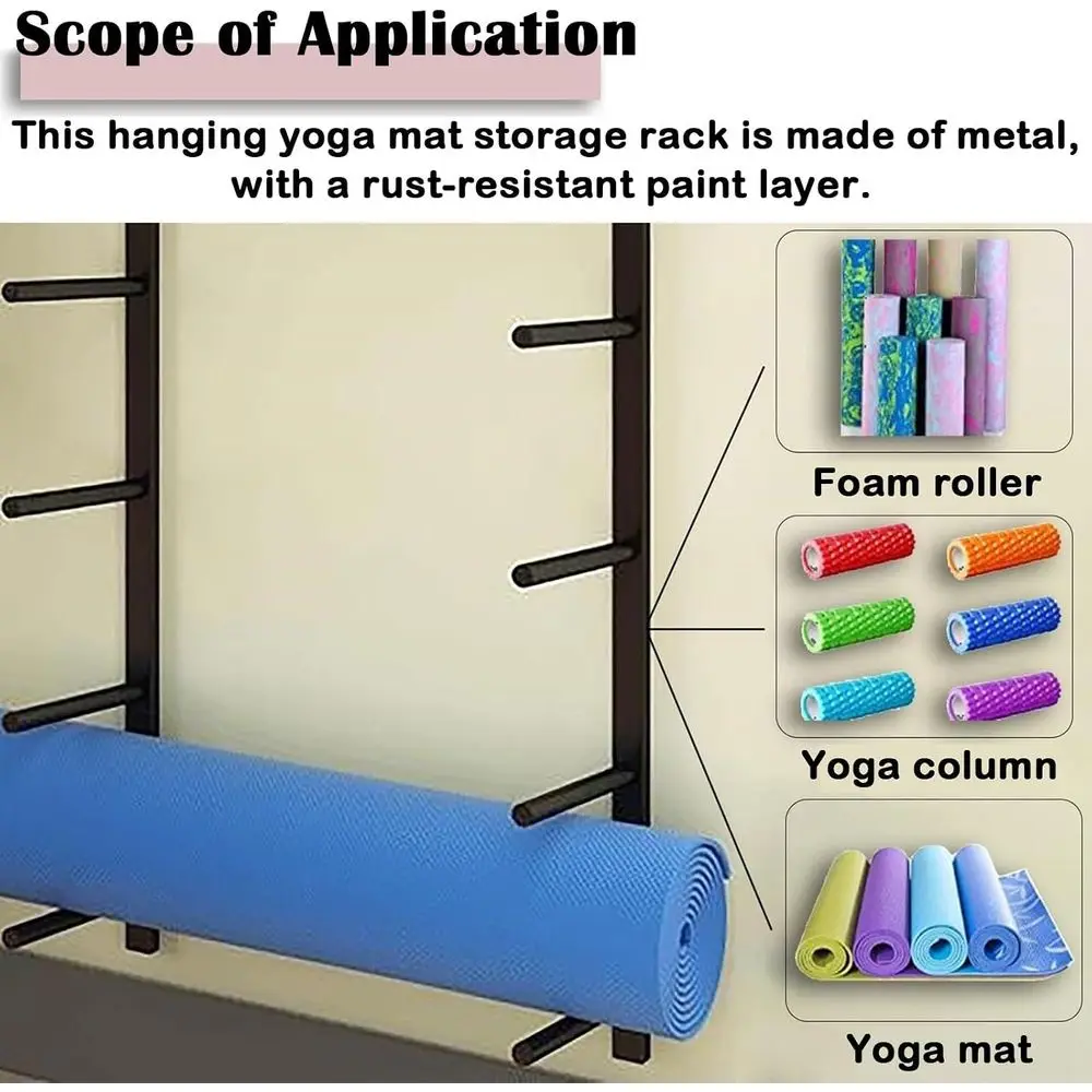 Rak Gym Logam yang Dipasang di - Home Gym Yoga Mat Storage ulasan dan harga