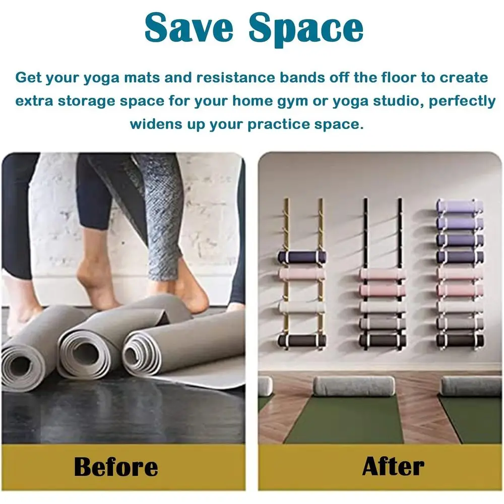 Rak Gym Logam yang Dipasang di - Home Gym Yoga Mat Storage ulasan dan harga