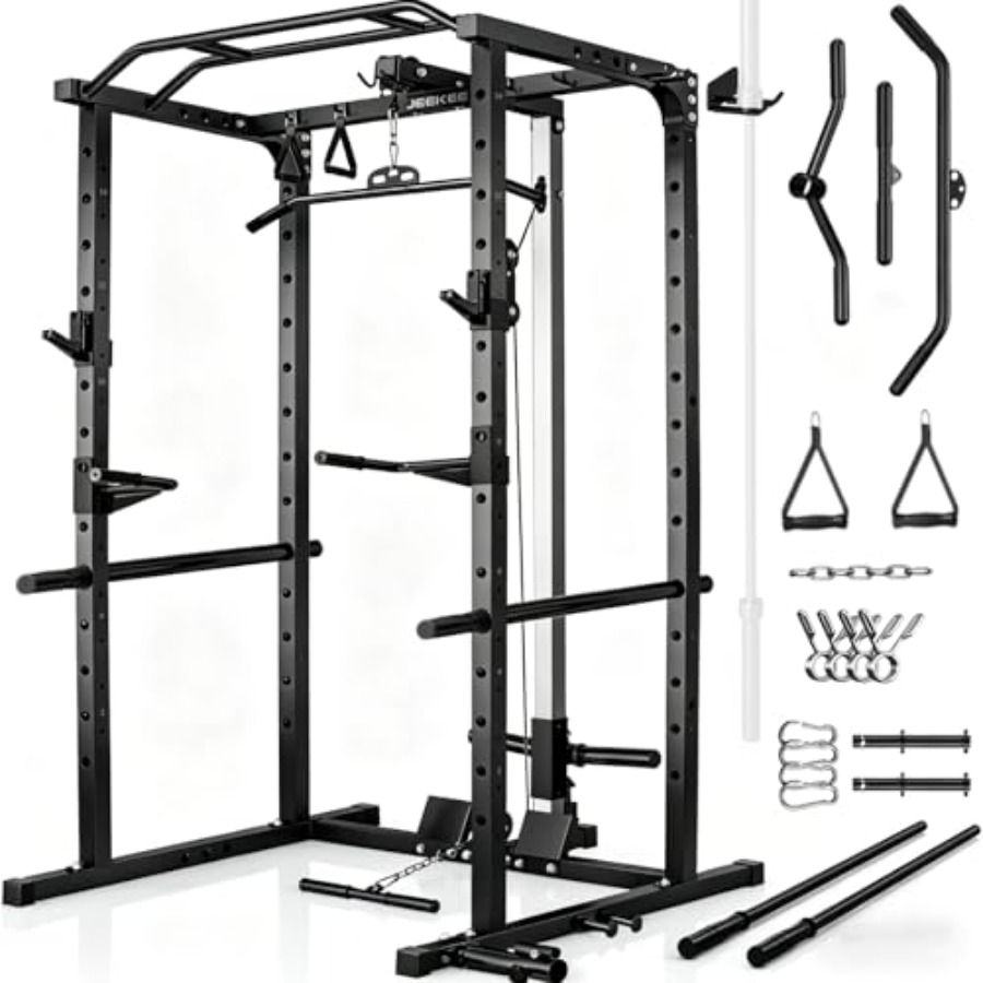 Rak power gym rumahan dengan L - Home Gym Lat Pulldown ulasan dan harga