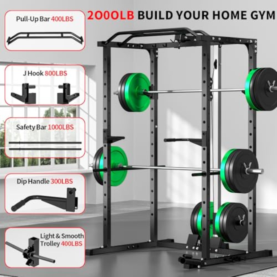 Rak power gym rumahan dengan L - Home Gym Lat Pulldown ulasan dan harga