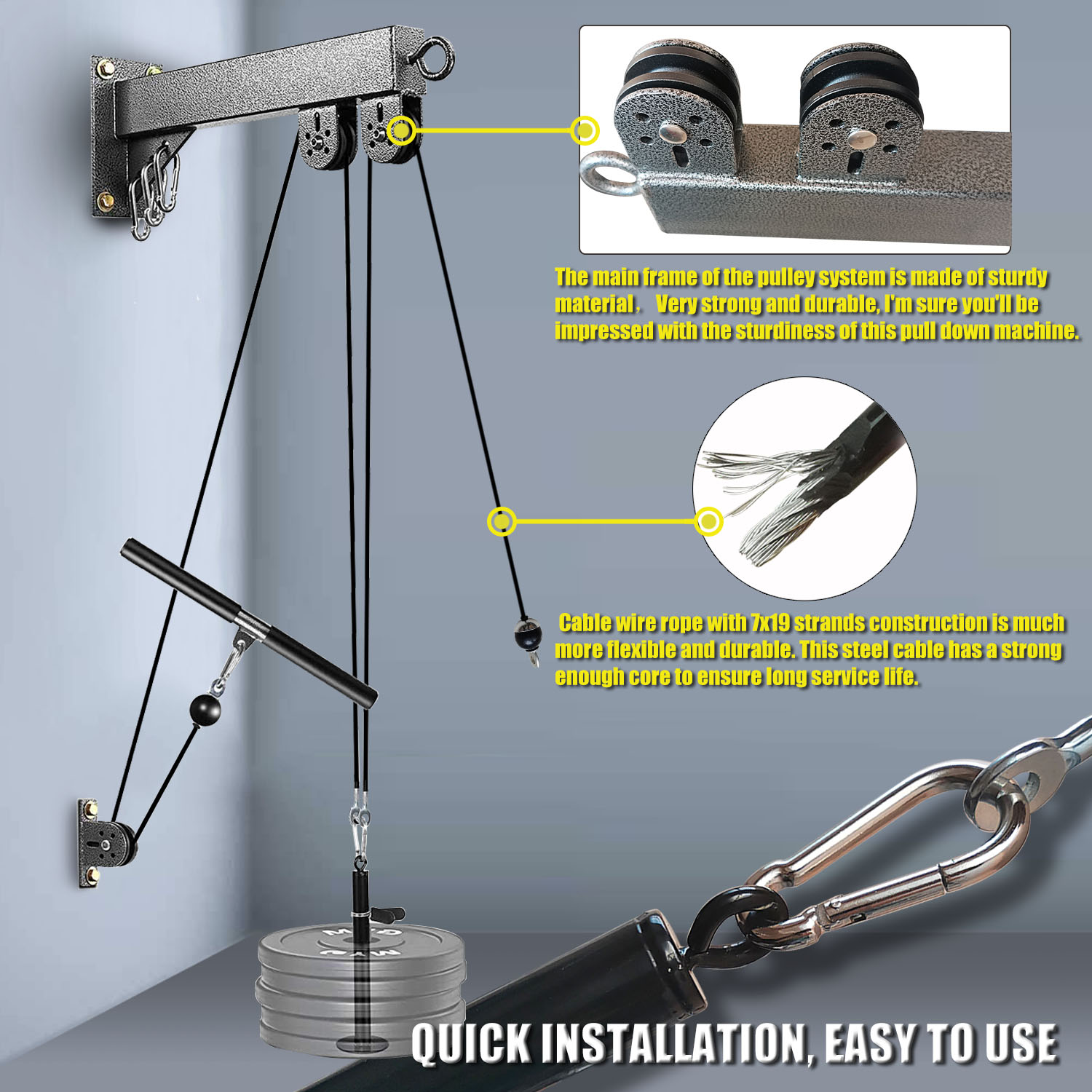 Sistem katrol terpasang di din - Pulley Home Gym ulasan dan harga