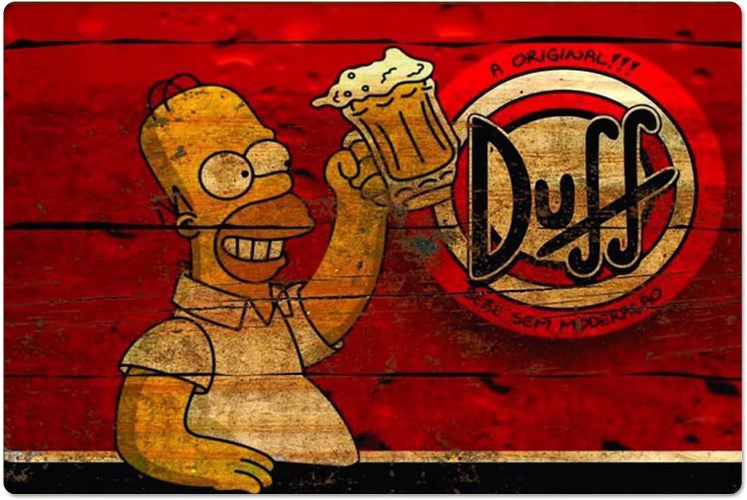 Poster Logam Retro Homer Duff  - Home Gym Decor ulasan dan harga