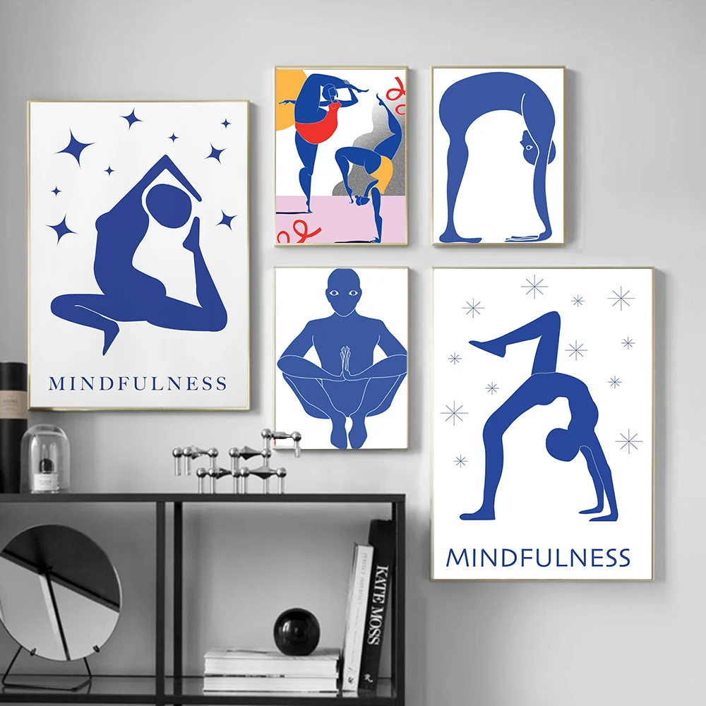 Poster Abstrak Pose Yoga Gym L - Home Gym Decor ulasan dan harga